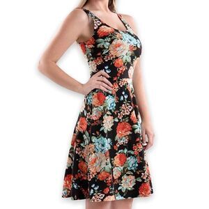 New Floral Fit & Flare Sleeveless Dress